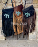 Thunderbird Tooled Leather & Cowhide Crossbody | Tan 4-in-1 Clutch