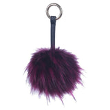 Plum Purple Faux Fur Pom Pom Key Chain Keyring Bag Charm