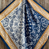 Blue Two-Tone Paisley Western Wild Rag Scarf