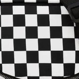 Checkered Nylon Fanny Pack Sling Bags Black White