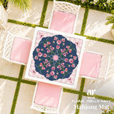 Floral Trellis Mahjong Mat – Travel Size | Navy | Non-Neoprene