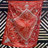 Highway Orange White Western Southwestern Wild Rag Scarf Accent