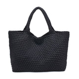 Sky's The Limit Large Woven Neoprene Tote | Black