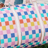 Multicolored Checkered Pattern Weekender Duffle Travel Bag