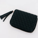 Wynona Woven Card Wallet – Solid Black
