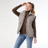 Talen Brown Gingham Down-Filled Vest