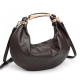 Carrie Vegan Leather Crossbody Dark Espresso Brown Gold