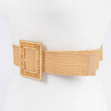 Handmade Buckle Elastic Belt – Khaki