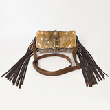 Axis Hide Fringe Handtooled Leather Crossbody Western Cowgirl Rodeo