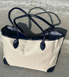 Carryall Shopper Tote Bag Beige Brown