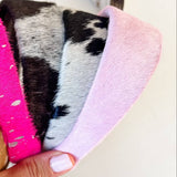 Genuine Cowhide Leather Headband | Baby Pink | One of a Kind