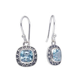 Blue Topaz Dangle Earrings | 925 Sterling Silver with Natural Gemstone