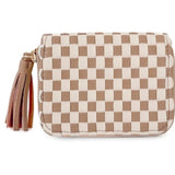 Wynona Woven Wallet Check Tan Cream