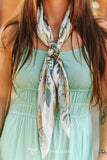 Ivory & Sage Cowgirl Boots Double-Sided Wild Rag — Western Scarf