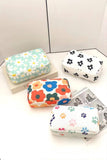 Floral Corduroy Cosmetic Makeup Bag - Multicolor