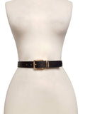 Classic Plain belt in Shiny Gold Buckle Black