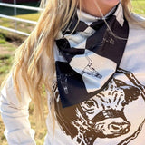 Black White Checkered Skull Bandana Western Southwestern Wild Rag Scarf Accent