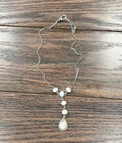 White Turquoise Y-Necklace – Western Boho Drop Necklace