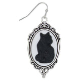 Purrfection Cat Cameo Silver Earrings