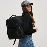 Urban Explorer Nylon Multi-Compartment Travel Backpack in Black