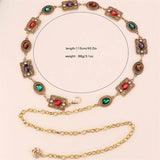 Gold Concho Cowgirl Waist Chain | Rhinestone Tassel Body Chain