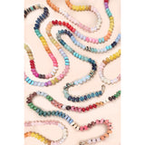 Natural Agate Glass Semi-Precious Bead Necklace Cream Green Amber Rust