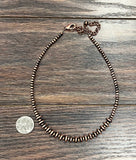 Navajo-Style Copper Rondelle Western Bead Necklace – Adjustable 15–20"