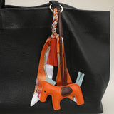 Vegan Leather Horse Tassel Scarf Keychain Bag Charm