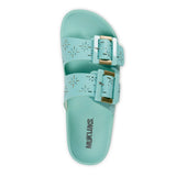 MUK LUKS Women's Grand Cayman Perforated Sandal | Adjustable Strap Flat