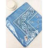 Sky Blue Paisley Pattern Bandana | 100% Cotton | 21x21"