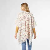 Rylee Fringe Wrap Shawl Ruana Cream Multicolor