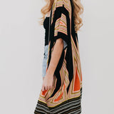 In The City Of Paradise Kimono Black Orange