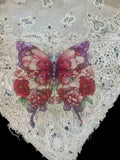 Vintage Hand Painted Butterfly Bandana