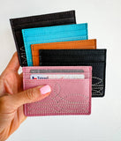 Brown Leather Boot Stitch Card Holder