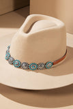 Navajo-Style Concho Hat Band — Turquoise Stone & Metal