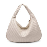 Victoria Woven Vegan Leather Hobo Bag | Natural