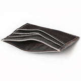 Hair-On Cowhide Leather Card Holder - Western Slim Wallet White