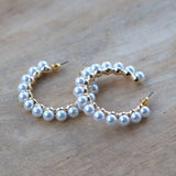 Classic Pearl Hoops Earrings