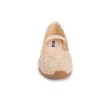MUK LUKS Women's Shelby Ballerina Flat | Crochet Memory Foam Slip-On