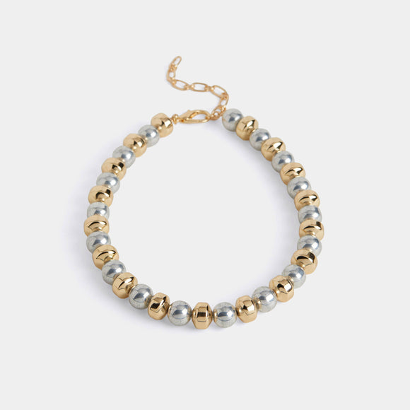 Sasha Necklace Silver and Gold Tone Beads