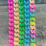 Acrylic Chain Link Neon Necklace Blue