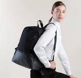 Essential Jet Black Cotton Vegan Leather Backpack