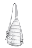 Silver Metallic Crossbody Sling Bag