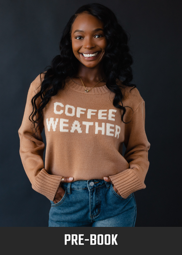 Light Brown Cream Coffee Weather Sweater