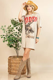 Betty Western Rodeo Graphic T-Shirt Dress | Khaki/Red