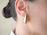 Smooth Chunky Lightweight Tear Drop Stud Earrings