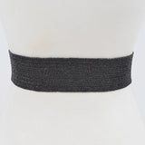 Gold Buckle Stretch Belt - Black