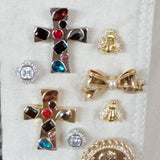 Artisan Color Muse Cross Brooch Pin Gold