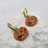 Crystal Pumpkin Dangle Earrings