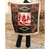 Black Aztec Boot Stitch Cowboy Western Southwestern Wild Rag Scarf Accent